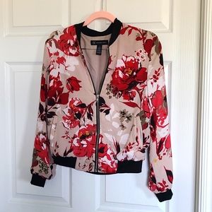 Dressy Floral Bomber Jacket size small
